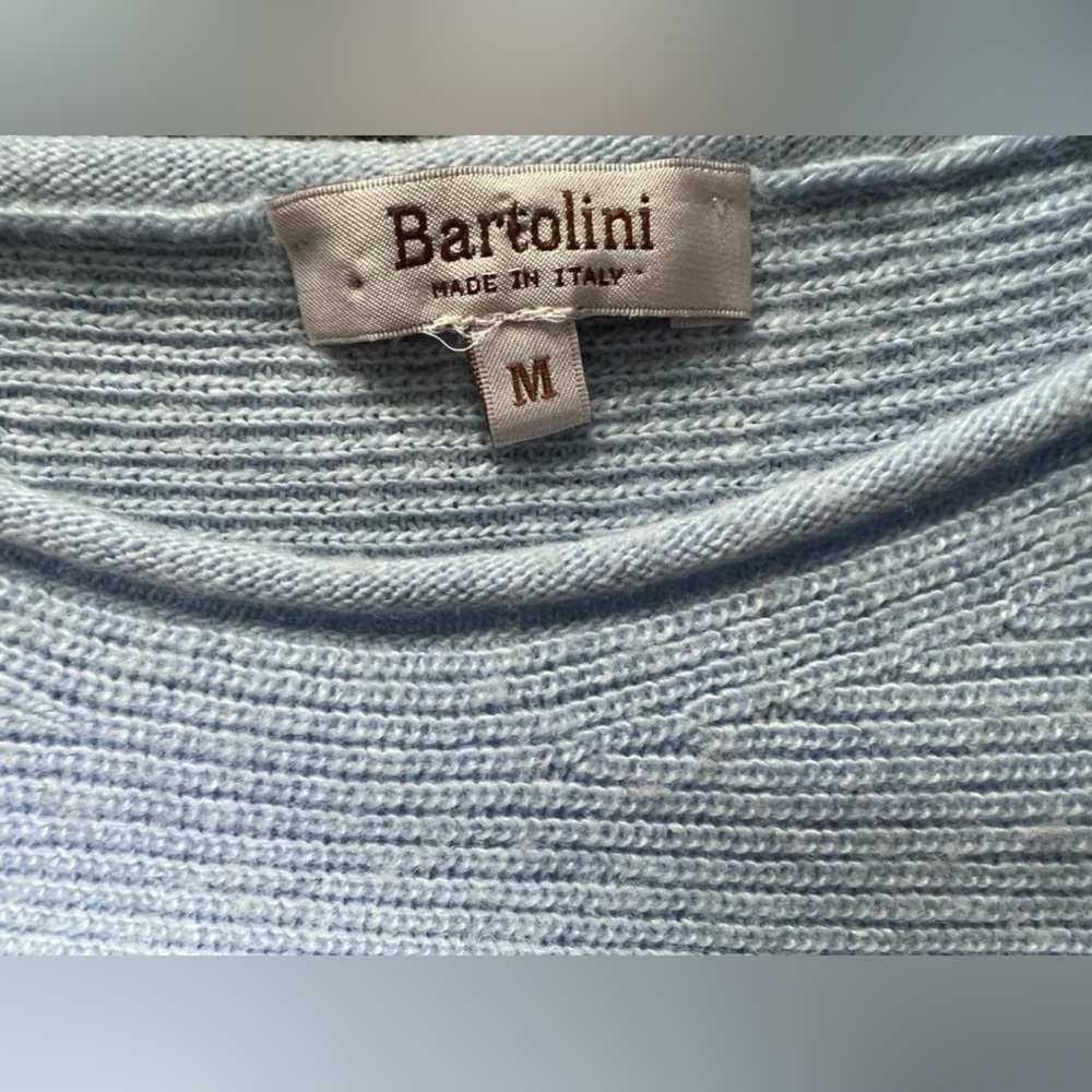 Bartolini ITALY🇮🇹MADE WOOL SILK CASHMERE Blend Rib Pullover Sweater MEDIUM - Picture 3 of 7